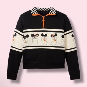 Mickey and Minnie Mouse Ghost 1/4 Zip Pullover for Women by Her Universe
